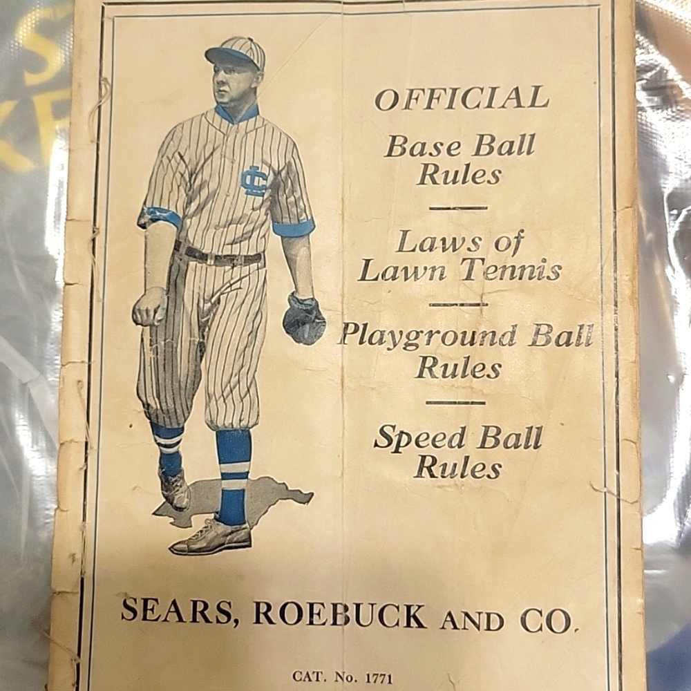Ultra Rare Official Sears and Roebuck Base ball Rules